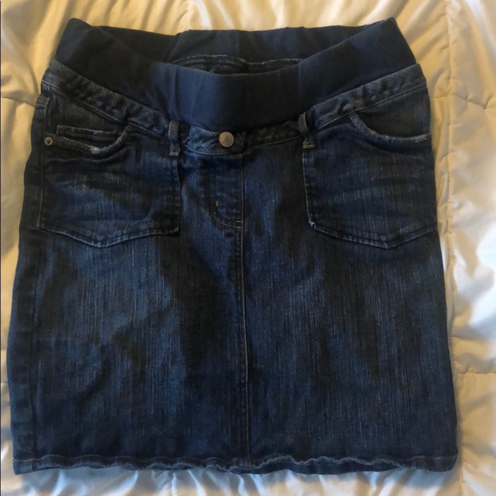 Maternity pencil jean skirt